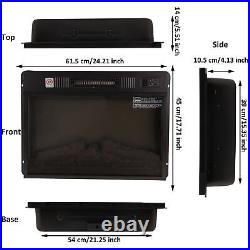 1400W 23Freestanding Electric Fireplace Insert Heater Adjustable Flame Remote