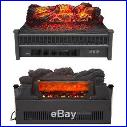 1400W 23 Electric Fireplace Logs Heater Realistic Flame Hearth Insert Wood Fire