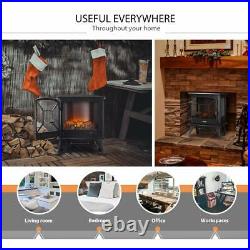 1400W 23 Electric Fireplace Stove Heater with 3D Log Flame Quartz Tube Heating