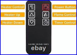 1400W 23 Wall Mounted Electric Fireplace Insert Heater Adjustable Flame Remote