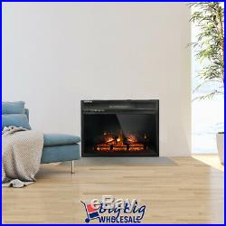 1400W 24 Adjustable Electric Fireplace Heater Wall Insert Freestand withRemote