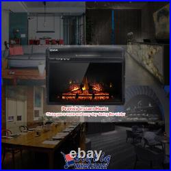 1400W 24 Electric Fireplace Adjustable LED Flame Heater Wall Mounted Remote