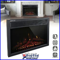 1400W 24 Electric Fireplace Heater Insert Freestanding Adjustable Flame +Remote