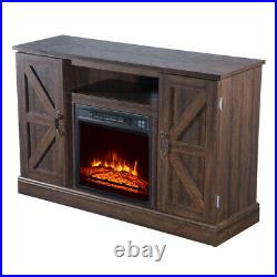 1400W 47In TV Cabinet 18 Electric Fireplace Heater Insert with Storage & Remote