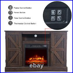1400W 47In TV Cabinet 18 Electric Fireplace Heater Insert with Storage & Remote