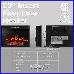 1400W Adjustable Electric Wall Insert Fireplace Heater Flame Fire with Remote