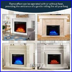 1400W Adjustable Electric Wall Insert Fireplace Heater Flame Fire with Remote