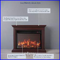 1400W Electric Firebox Fireplace Infrared Quartz Heater Flame Log Stove Remote