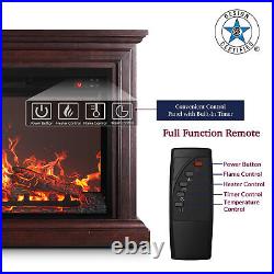 1400W Electric Firebox Fireplace Infrared Quartz Heater Flame Log Stove Remote