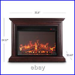 1400W Electric Firebox Fireplace Infrared Quartz Heater Flame Log Stove Remote