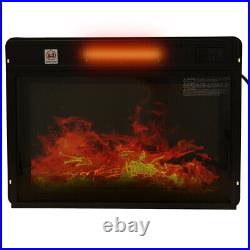 1400W Electric Fireplace Insert Heater Adjustable Remote & Timer 23 Black
