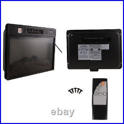 1400W Electric Fireplace Insert Heater Adjustable Remote & Timer 23 Black