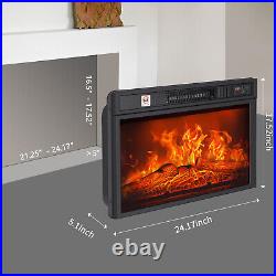 1400W Electric Fireplace Log Insert with Realistic Flame Heater & Remote Control