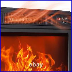 1400W Electric Fireplace Log Insert with Realistic Flame Heater & Remote Control