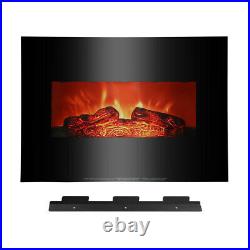 1400W Electric Wall Mount Fireplace Insert Home Infrared Space Heater LED Flame