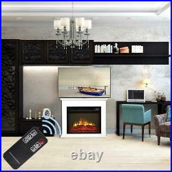 1400W Embedded 18 Electric Fireplace Insert Heater Log Flame Remote Control