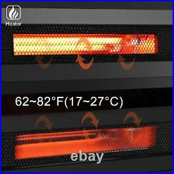 1400W Embedded 26 Electric Fireplace Insert Heater Log Flame Remote Control