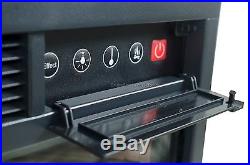1400W Free Standing Insert Electric Fireplace Firebox Heater Flame Logs Remote