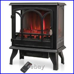 1400W Freestanding Electric Fireplace Portable Living Room with3-Level Brightness