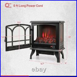 1400W Freestanding Electric Fireplace Portable Living Room with3-Level Brightness