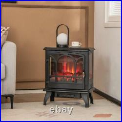 1400W Freestanding Electric Fireplace Portable Living Room with3-Level Brightness