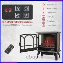 1400W Freestanding Electric Fireplace Portable Living Room with3-Level Brightness