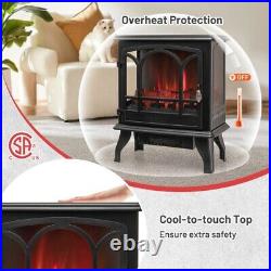 1400W Freestanding Electric Fireplace Portable Living Room with3-Level Brightness