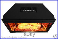 1400W Insert Free Standing 28 Electric Fireplace Firebox Heater Wood Glow Flame