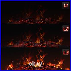 1400w 25 Electric Fireplace Mantel Insert Freestanding Portable Stove Dark Wood