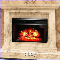 1500W 26 Embedded Electric Fireplace Insert Heater Logs Flame With Remote Control