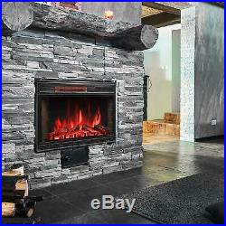 1500W 28 Electric Fireplace Heater Insert Freestanding Adjustable Flame +Remote