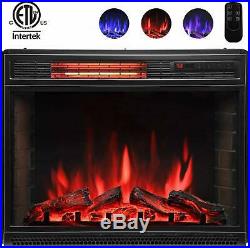 1500W 28 Electric Fireplace Heater Insert Freestanding Adjustable Flame +Remote