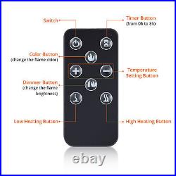 1500W 50 Wall Mounted Electric Fireplace Insert Heater Adjustable Flame Remote
