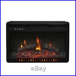 1500W-750W 26 Fireplace Electric Embedded Insert Heater Log Flame Remote Black
