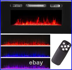 1500W Electric Dual Mount Insert 40 inch Fireplace Heater with Remote Control