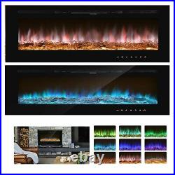 1500W Electric Fireplace Insert 36 Heater Wall Mounted With Remote & Touch Screen