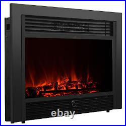 1500W Electric Fireplace Insert Adjustable 3D Flame With Remote Control & Timer