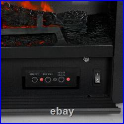 1500W Electric Fireplace Insert Adjustable 3D Flame With Remote Control & Timer