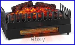 1500W Electric Fireplace Insert Glowing Logs LED Heater Flame Illusion Romantic