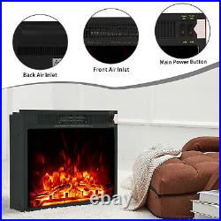 1500W Electric Space Heater Recessed / Wall Mount Fireplace Insert Multi Flames