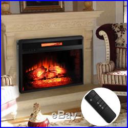 1500W Embedded 26 Electric Fireplace Insert Heater with Remote Adjust