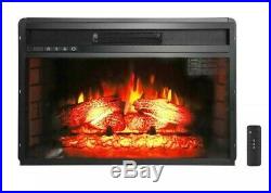 1500W Embedded 26 Electric Fireplace Insert Heater with Remote Adjust