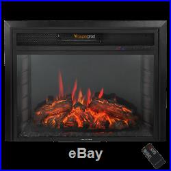 1500W Embedded 28 Adjust Log Flames Electric Fireplace Insert Heater WithRemote