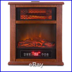 1500W Insert Electric Fireplace Quartz Infrared Heater Flame Caster with Remote