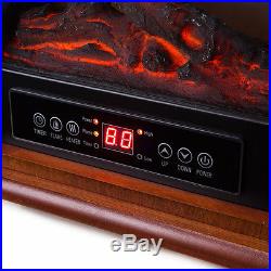 1500W Insert Electric Fireplace Quartz Infrared Heater Flame Caster with Remote
