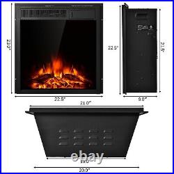 1500W Portable Electric Fireplace Space Heater Log Flame Stove Freestanding RC