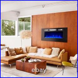 1500W Wall Mounted Recessed 40 Electric Fireplace Insert Flame Heater withRemote
