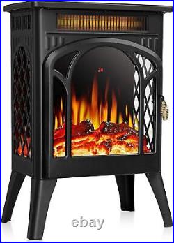 16 Inch Electric Fireplace with 3D Flame Effect, Temperature Adjustment, ETL