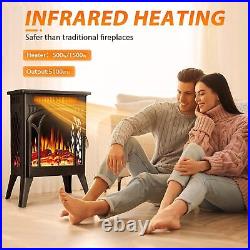 16 Inch Electric Fireplace with 3D Flame Effect, Temperature Adjustment, ETL