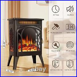 16 Inch Electric Fireplace with 3D Flame Effect, Temperature Adjustment, ETL